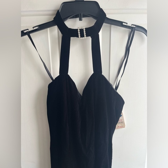 NWT CDC Evening Wear Vintage Formal Floor Length Velvet Choker Rhinestone Gown-4 - Picture 4 of 6